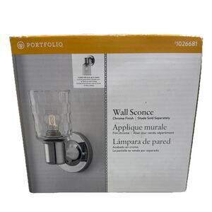 New Portfolio Wall Sconce Light Lamp Fixture Chrome Glass 1026681 (F6)